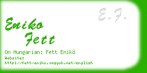 eniko fett business card